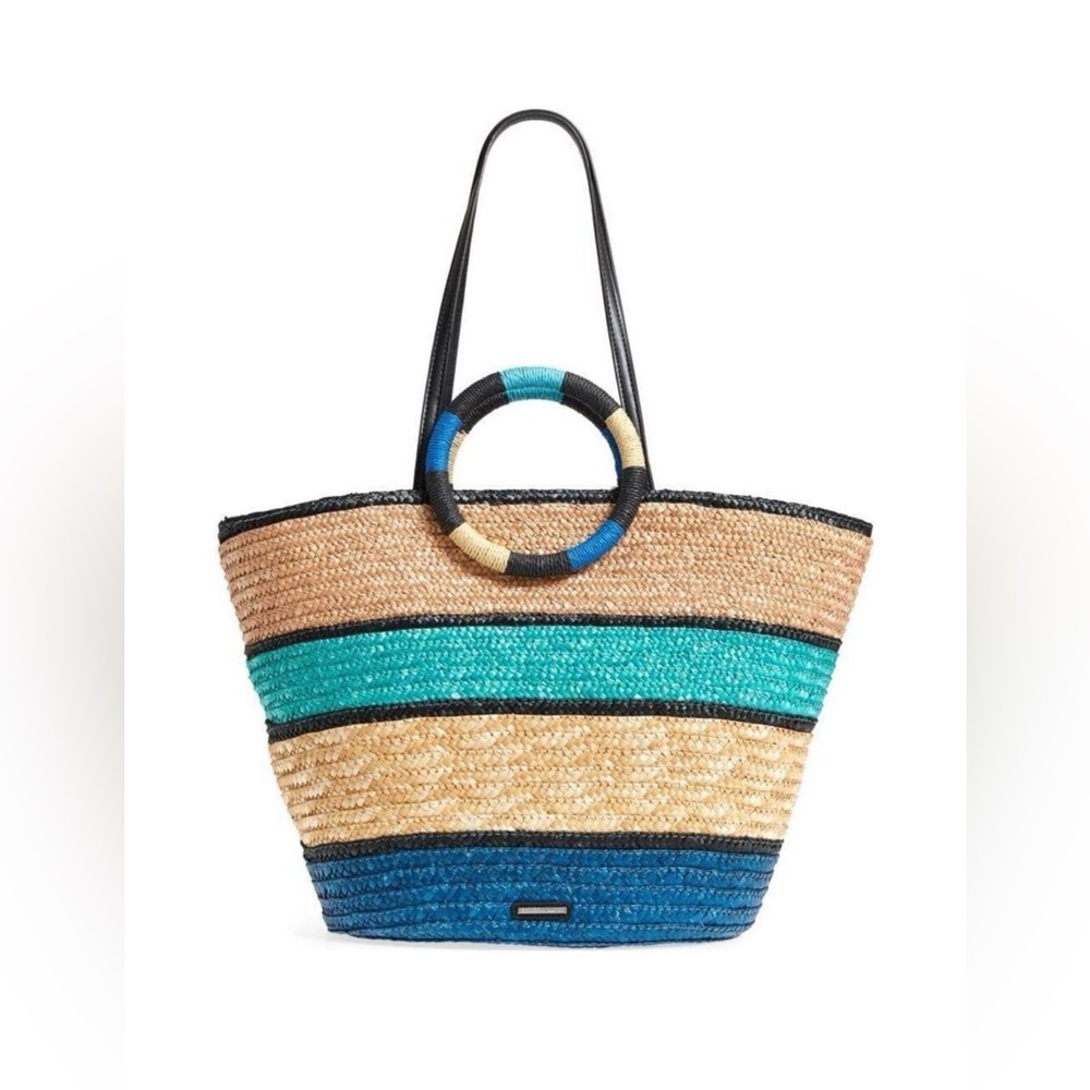 Rebecca Minkoff Elegant Multicolor Straw Tote Bag